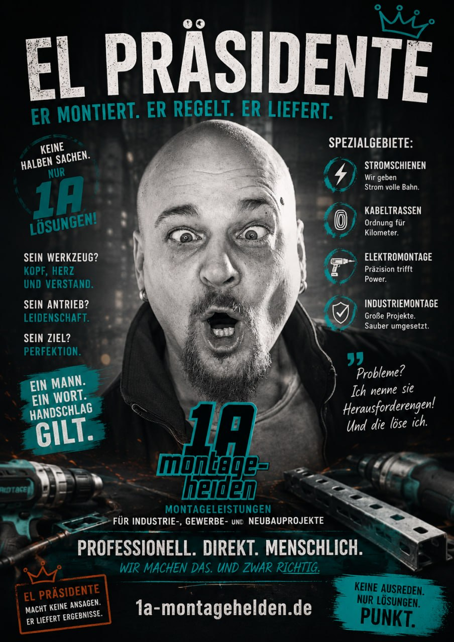 El Pr&auml;sidente Andreas von 1A Montagehelden